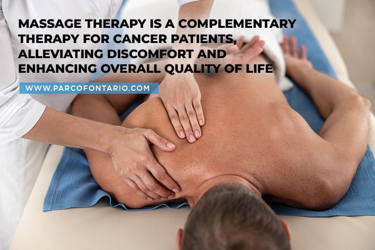 Massage therapy is a complementary therapy for cancer patients, alleviating discomfort and enhancing overall quality of life